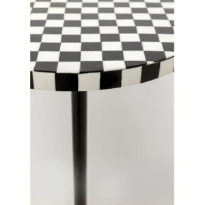 Clearance KARE Design Side Table Domero Chess Black White Ø25cm