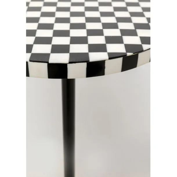 side_table_domero_chess_b_4.webp Clearance KARE Design Side Table Domero Chess Black White Ø25cm