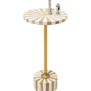 Outlet KARE Design Side Table Domero Cirque Gold White Ø25cm