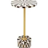 New KARE Design Side Table Domero Star Brown White Ø25cm