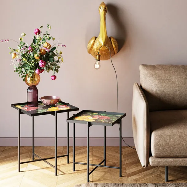 side_table_flowers_garden_1.webp Outlet KARE Design Side Table Flowers Garden Square (2/Set)