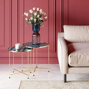 Discount KARE Design Side Table Priya Blue (2/Set)