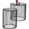 Outlet KARE Design Side Table Wire Black Ø44cm (2/Set)