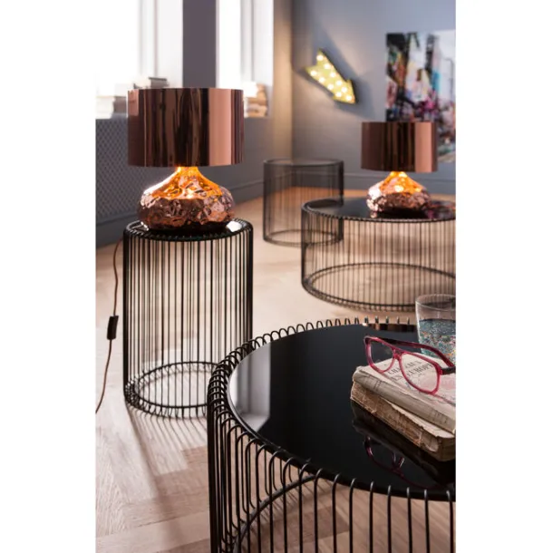 side_table_wire_black_cm__2.webp Outlet KARE Design Side Table Wire Black Ø44cm (2/Set)