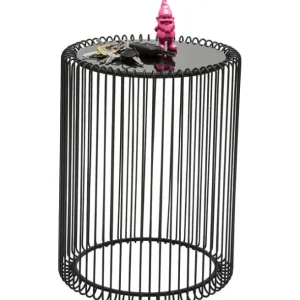 Outlet KARE Design Side Table Wire Black Ø44cm (2/Set)
