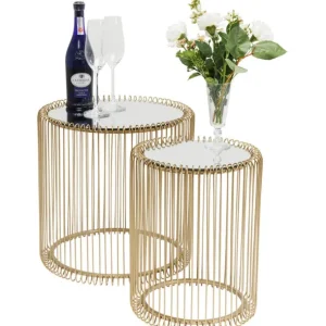 Clearance KARE Design Side Table Wire Brass (2/Set)
