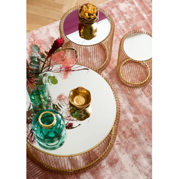 side_table_wire_brass_set_2.webp Clearance KARE Design Side Table Wire Brass (2/Set)
