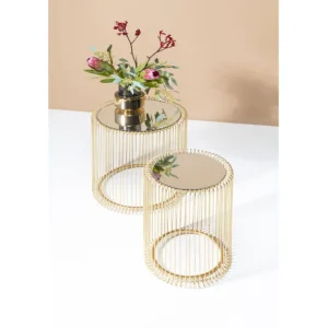 Clearance KARE Design Side Table Wire Brass (2/Set)