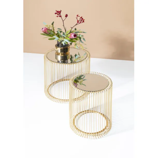 side_table_wire_brass_set_4.webp Clearance KARE Design Side Table Wire Brass (2/Set)