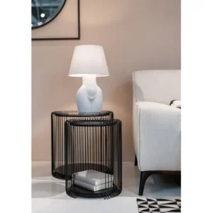 Outlet KARE Design Side Table Wire Double Black (2/Set)