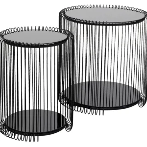 Outlet KARE Design Side Table Wire Double Black (2/Set)