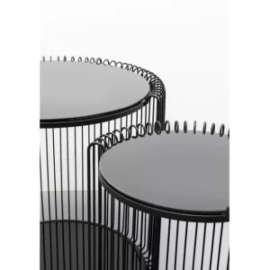 Outlet KARE Design Side Table Wire Double Black (2/Set)