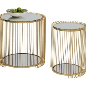Sale KARE Design Side Table Wire Double Brass (2/Set)