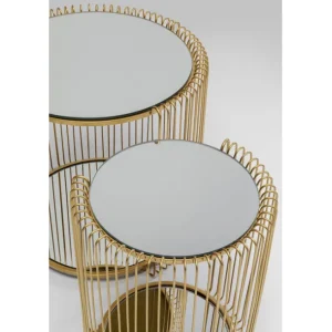 Sale KARE Design Side Table Wire Double Brass (2/Set)