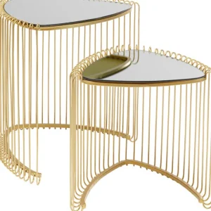 Online KARE Design Side Table Wire Triangle Gold (2/Set)