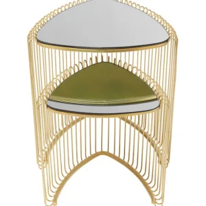Online KARE Design Side Table Wire Triangle Gold (2/Set)