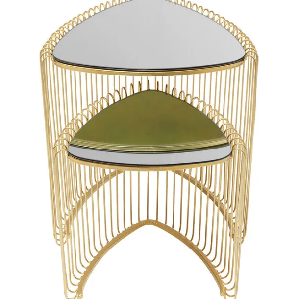 side_table_wire_triangle__2-1.webp Online KARE Design Side Table Wire Triangle Gold (2/Set)