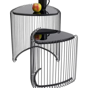 Sale KARE Design Side Table Wire Triangle Black (2/Set)