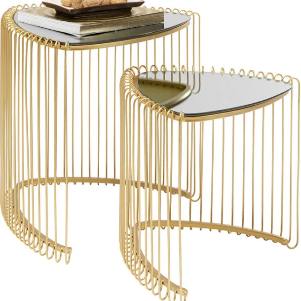 side_table_wire_triangle__4-1.webp Online KARE Design Side Table Wire Triangle Gold (2/Set)