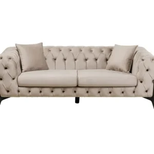 Online KARE Design Sofa Bellissima 2-Seater Velvet Taupe 200cm