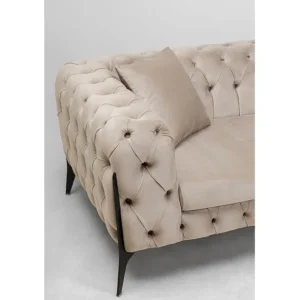 Online KARE Design Sofa Bellissima 2-Seater Velvet Taupe 200cm