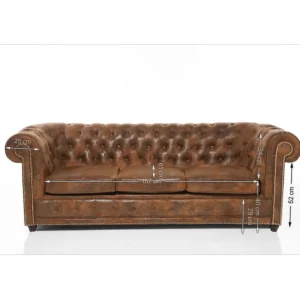 Fashion KARE Design Sofa Cambridge 3-Seater Vintage Smart