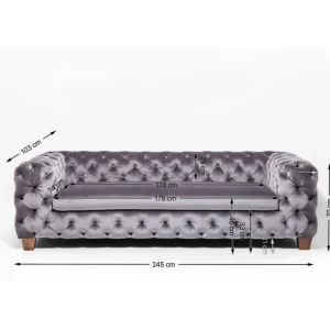 Fashion KARE Design Sofa Desire 3-Seater Khaki