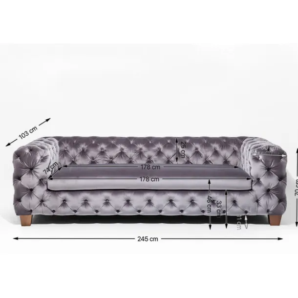 sofa_desire_seater_khaki_4.webp Fashion KARE Design Sofa Desire 3-Seater Khaki