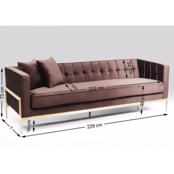 sofa_loft_seater_brown_3.webp Online KARE Design Sofa Loft 3-Seater Brown