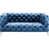 Fashion KARE Design Sofa Look 2-Seater Velvet Blue