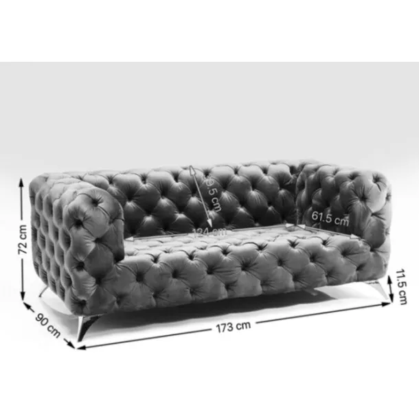sofa_look_seater_velvet_b_5.webp Fashion KARE Design Sofa Look 2-Seater Velvet Blue