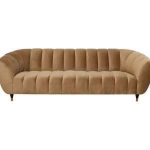 Best KARE Design Sofa Spectra Velvet Brown 3-Seater 245cm