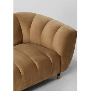 Best KARE Design Sofa Spectra Velvet Brown 3-Seater 245cm