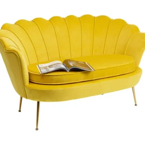 Best KARE Design Sofa Water Lily 2-Seater Gold Yellow