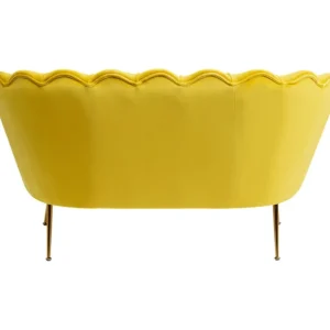 Best KARE Design Sofa Water Lily 2-Seater Gold Yellow