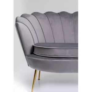 Fashion KARE Design Sofa Water Lily 2-Seater Gold Grey