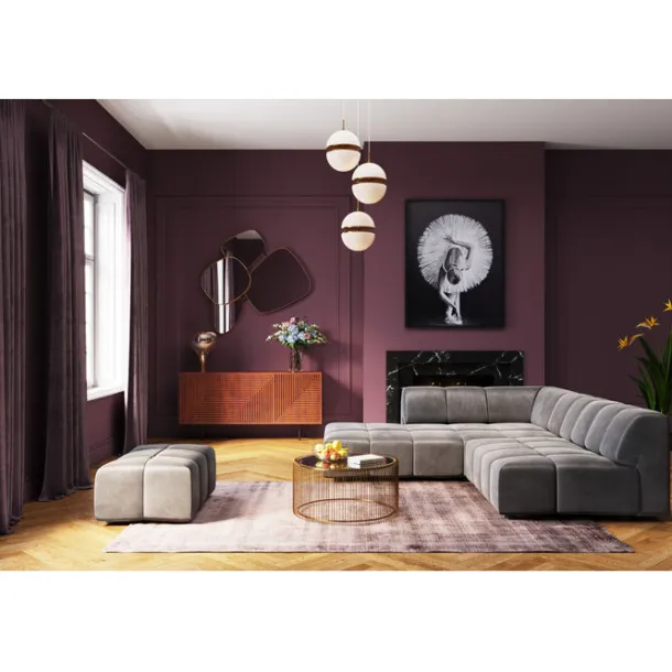 stool_belami_velvet_grey_1.webp Clearance KARE Design Stool Belami Velvet Grey
