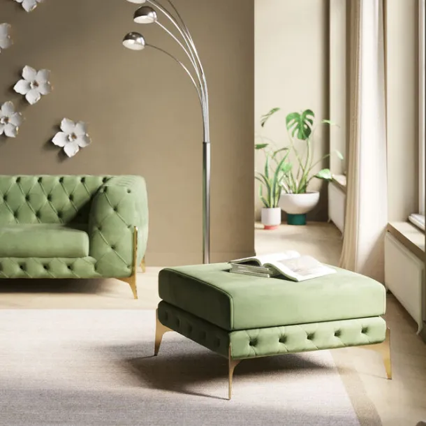 stool_bellissima_velvet_g_1.webp Fashion KARE Design Stool Bellissima Velvet Green 80cm