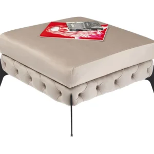 Hot KARE Design Stool Bellissima Velvet Taupe 80cm