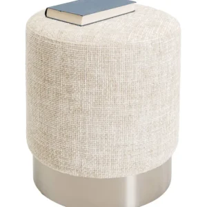 New KARE Design Stool Berry High Silver Beige Ø39cm