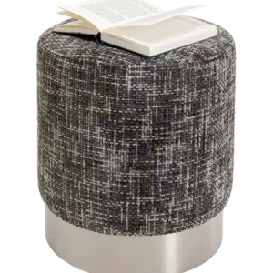 Discount KARE Design Stool Berry High Silver Dark Grey Ø39cm