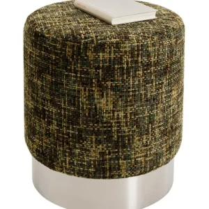 Online KARE Design Stool Berry High Silver Green Ø39cm