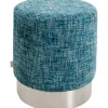 New KARE Design Stool Berry High Silver Light Blue Ø39cm