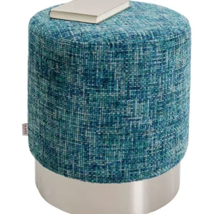New KARE Design Stool Berry High Silver Light Blue Ø39cm