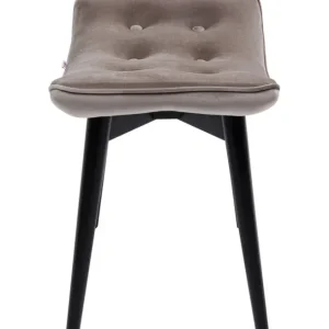 Online KARE Design Stool Black Vicky Velvet Grey 46x59cm