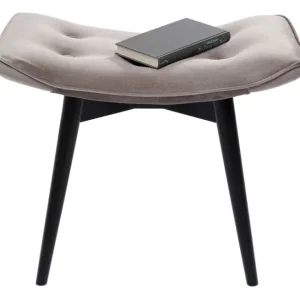 Online KARE Design Stool Black Vicky Velvet Grey 46x59cm
