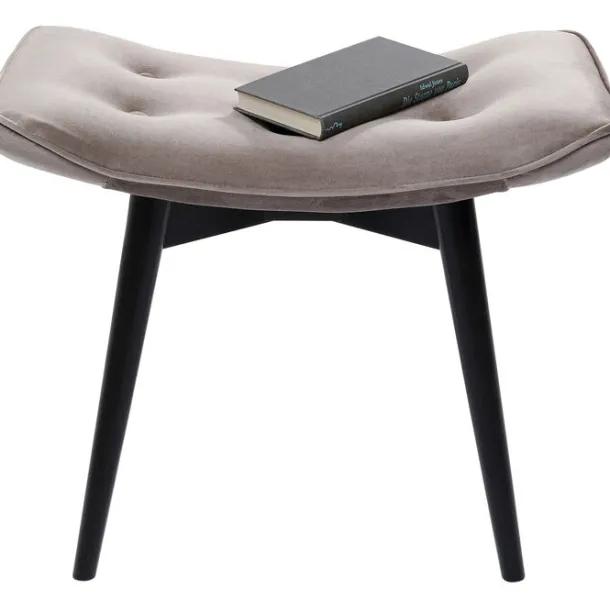 stool_black_vicky_velvet__3-1.webp Online KARE Design Stool Black Vicky Velvet Grey 46x59cm