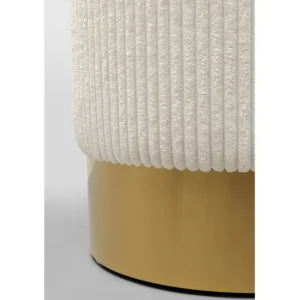 Hot KARE Design Stool Cherry Beige Cord Brass Ø35cm