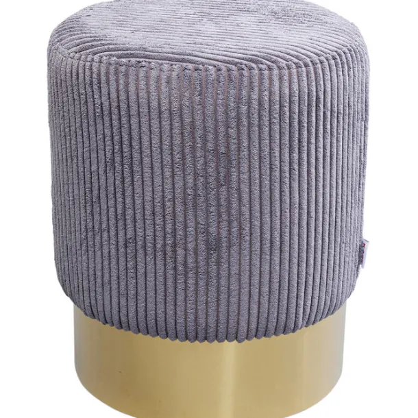 stool_cherry_grey_cord_br_0.webp Outlet KARE Design Stool Cherry Grey Cord Brass Ø35cm