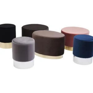 Online KARE Design Stool Cherry Light Grey Silver Ø35cm